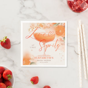 Aperol Spritz Love Citrus Floral Bridal Shower Napkin