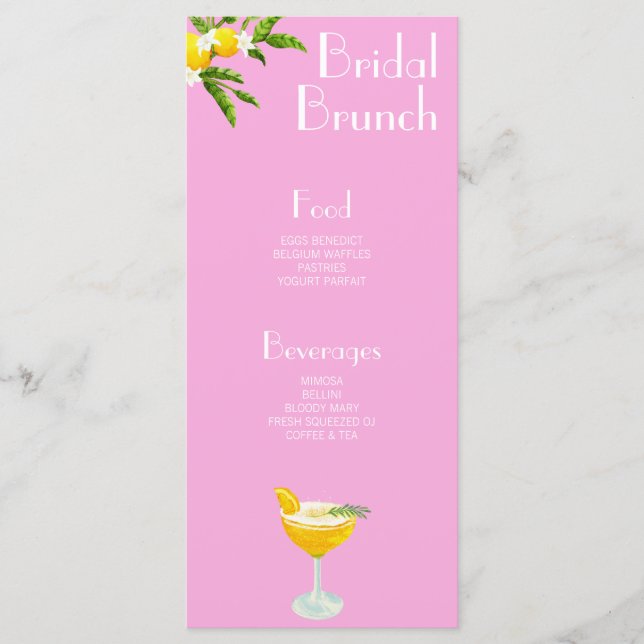 Aperol Spritz Main Squeeze Bridal Shower Menu (Front)