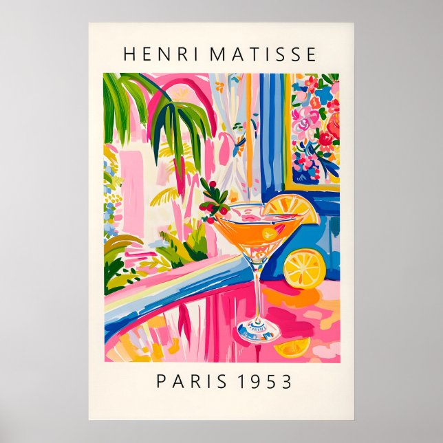 Aperol Spritz Matisse Style Print Pink Dopamine (Front)