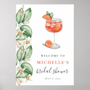 Aperol Spritz Orange Bridal Shower Welcome Sign