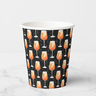 Aperol Spritz Pattern Paper Cups