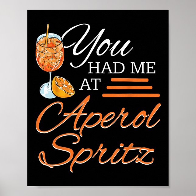 Aperol Spritz Tail Party Alcohol Drink Summer Beve Poster (Front)