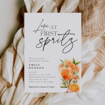 Aperol Spritz Watercolor Bridal Shower Invitation
