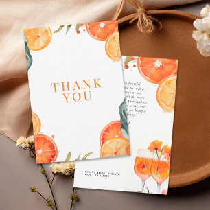 Aperol Spritz Watercolor Bridal Shower Thank You Card