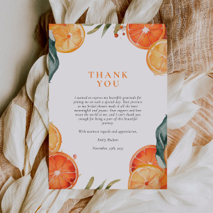 Aperol Spritz Watercolor Bridal Shower Thank You Card