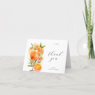 Aperol Spritz Watercolor Bridal Shower Thank You Card