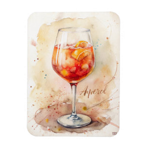 Aperol Spritz Watercolor Painting Magnet