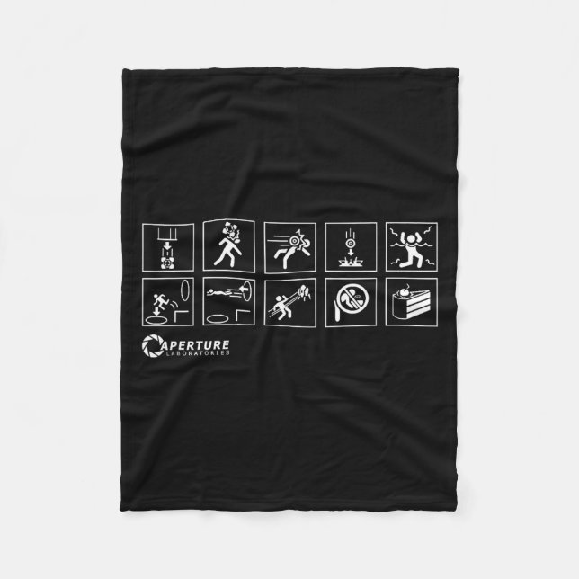 Aperture Labs Jump Into The Rtal For Science Funny Fleece Blanket (Front)