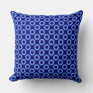 Aperture Pattern - Baby Blue on Deep Navy Cushion