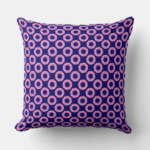 Aperture Pattern - Pink on Deep Navy Cushion