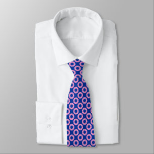 Aperture Pattern - Pink on Navy Blue Tie