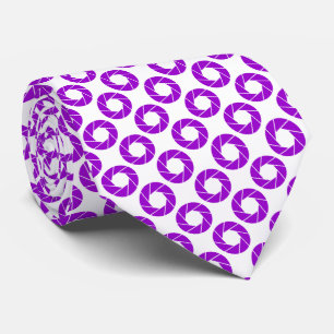 Aperture Pattern - Purple on White Tie