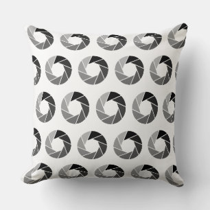 Aperture Pattern - Tones on White Cushion