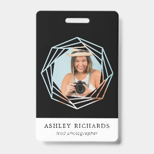 Aperture Photographer Logo Frame   Photo Name Tag ID Badge