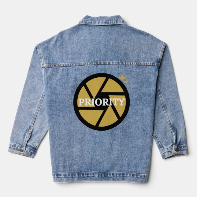 Aperture Priority Cool Photography Design Denim Jacket (Back)