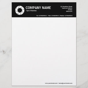 Aperture Symbol 2in Colour Header - Black Letterhead Template