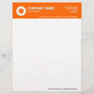 Aperture Symbol 2in Colour Header - Orange Personalized Letterhead