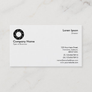 Aperture Symbol/Logo - White Business Card