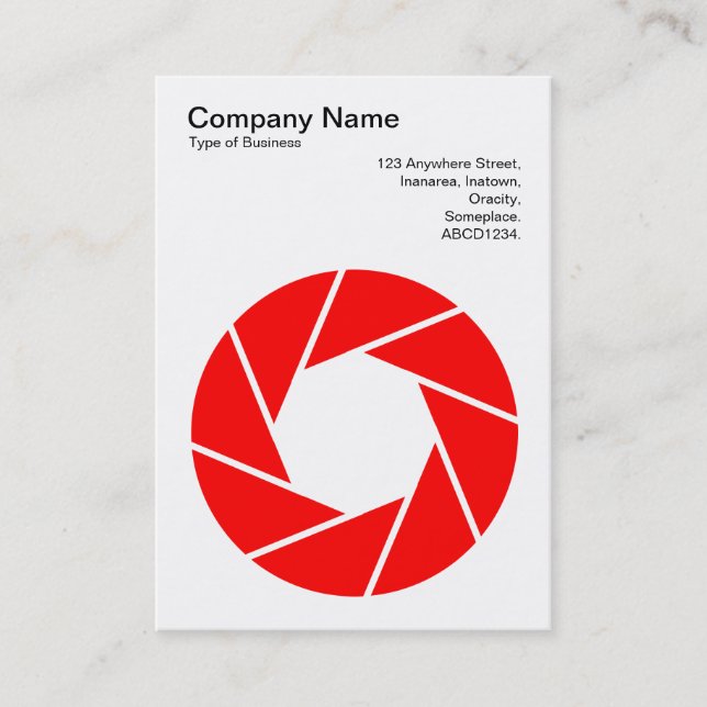 Aperture Symbol - Red Business Card (Front)