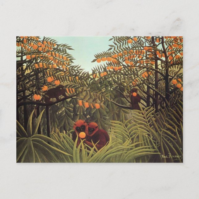 Apes in the Orange Grove by Henri Rousseau Postcard (Front)