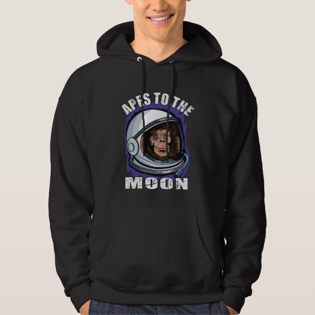 Apes together strong HODL diamond hands to the moo Hoodie (Front)