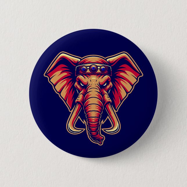 Apex Pachyderm - Navy Blue and Orange Edition 6 Cm Round Badge (Front)