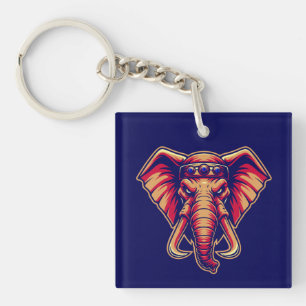 Apex Pachyderm - Navy Blue and Orange Edition Key Ring