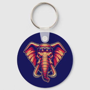 Apex Pachyderm - Navy Blue and Orange Edition Key Ring