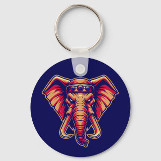 Apex Pachyderm - Navy Blue and Orange Edition Key Ring