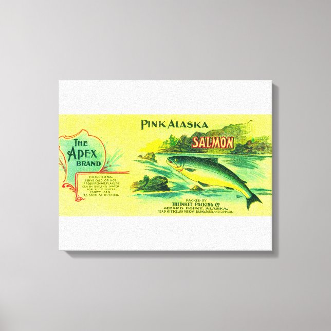 Apex Salmon Can LabelGerard Point, AK Canvas Print (Front)