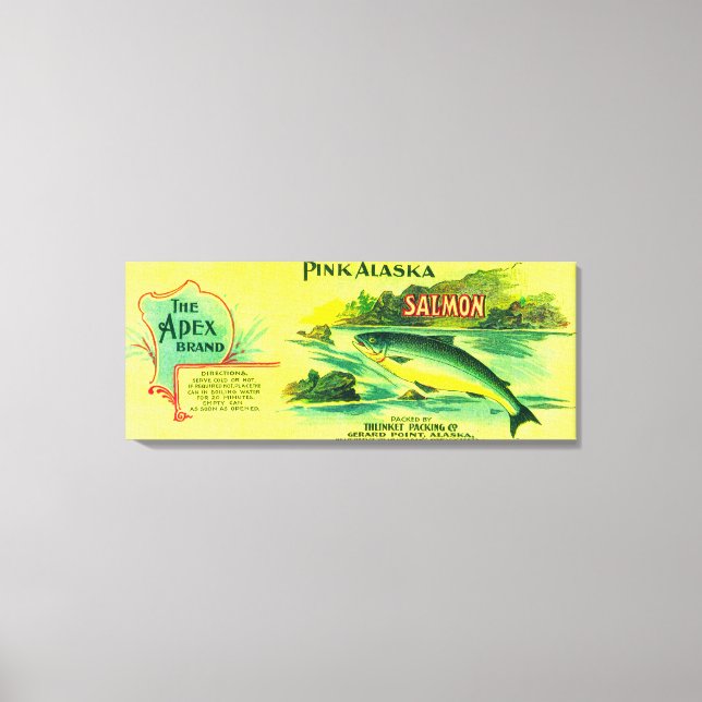Apex Salmon Can LabelGerard Point, AK Canvas Print (Front)