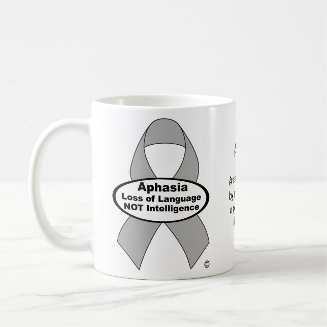 Aphasia Awareness Silver Ribbon Product Coffee Mug (Left)