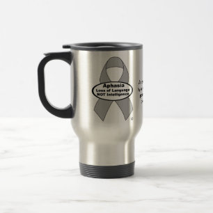 Aphasia Awareness Silver Ribbon Product Travel Mug