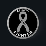 Aphasia Fighter Ribbon Black Button<br><div class="desc">Aphasia Fighter Ribbon Black Button for awareness and support for people fighting aphasia.</div>