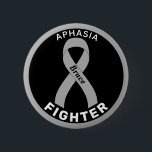 Aphasia Fighter Ribbon Black Button<br><div class="desc">Aphasia Fighter Ribbon Black Button for awareness and support for people fighting aphasia.</div>