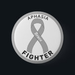Aphasia Fighter Ribbon White Button<br><div class="desc">Aphasia Fighter Ribbon White Button for awareness and support for women fighting aphasia.</div>