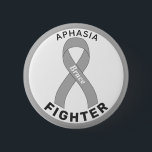 Aphasia Fighter Ribbon White Button<br><div class="desc">Aphasia Fighter Ribbon White Button for awareness and support for women fighting aphasia.</div>