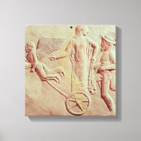 Aphrodite and Hermes riding on a chariot