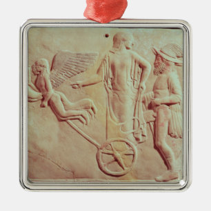 Aphrodite and Hermes riding on a chariot Metal Tree Decoration