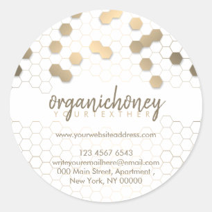 Apiarist Jar Beewax Gold Honeycomb Homemade Classic Round Sticker