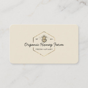 Apiarist Yellow Gold Bumble Bee Honeycomb Business Card