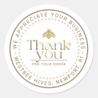 APIARY 3D GOLD HONEY BEE LOGO BUSINESS THANK YOU