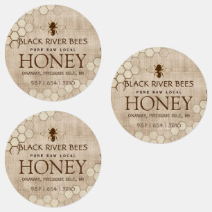 Apiary Business Patch with Honeycomb and Bee Honey