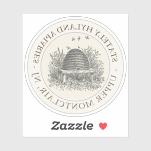 Apiary Car Decal Skep on Pale Ivory