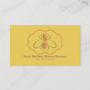 Apiary Honey Farmer Yellow Beekeeping Business Card