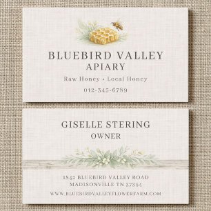 Apiary Honey Shabby Chic Linen Country Business Card