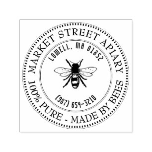 Apiary Name and Location Honeybee Honey Stamp