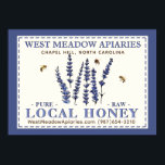Apiary Name Farmer's Market Local Honey Poster<br><div class="desc">An elegant way to display your name at the farmer's market or fair to catch the attention of honey seekers. It also makes it easy for interested patrons to snap a photo of your contact info so they can look you up and contact you for more honey when they run...</div>