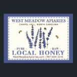 Apiary Name Farmer's Market Local Honey Poster<br><div class="desc">An elegant way to display your name at the farmer's market or fair to catch the attention of honey seekers. It also makes it easy for interested patrons to snap a photo of your contact info so they can look you up and contact you for more honey when they run...</div>