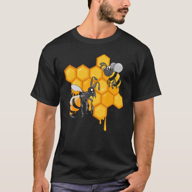 Apiculture Cute Bees Honeycomb Bee Hive Beekeeping T-Shirt (Front)